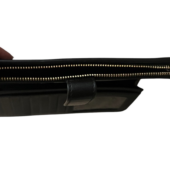 Coach Black Leather Wallet with Gold Accent - Picture 6 of 15